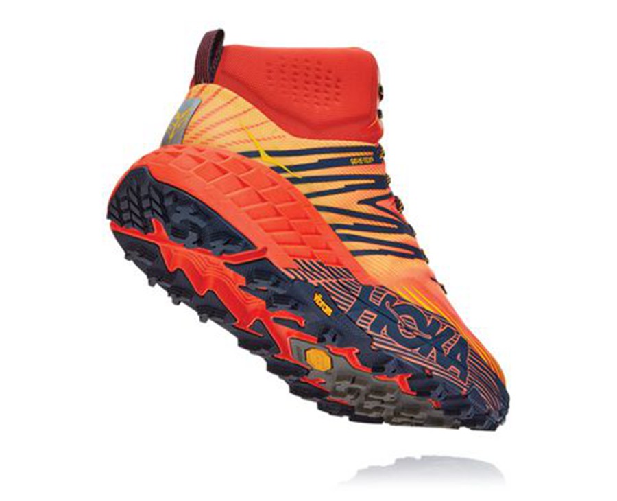 Hoka One One Trailsko Herre - Speedgoat Mid Gore-Tex 2 - Rød - 794381QCL